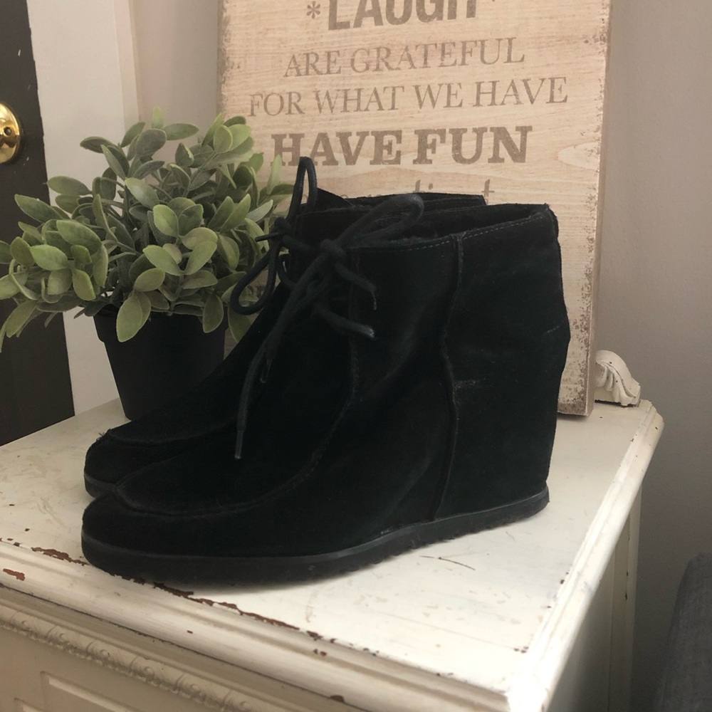 Barneys New York Black Suede Ankle Boots